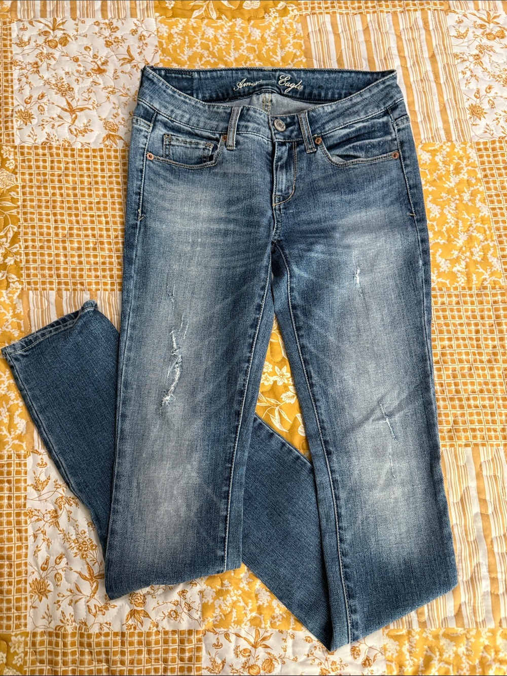 American Eagle Outfitters Women's Light Blue Skinny Jeans